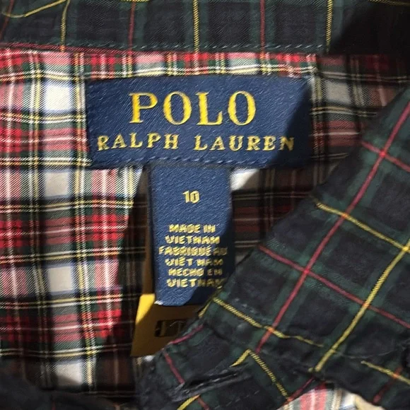 Polo Ralph Lauren plaid dress size 10 girls no belt - Picture 5 of 7